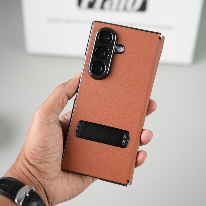 Samsung Galaxy Z Fold 7 Flip Cover with Kickstand | PU Leather Protective Case