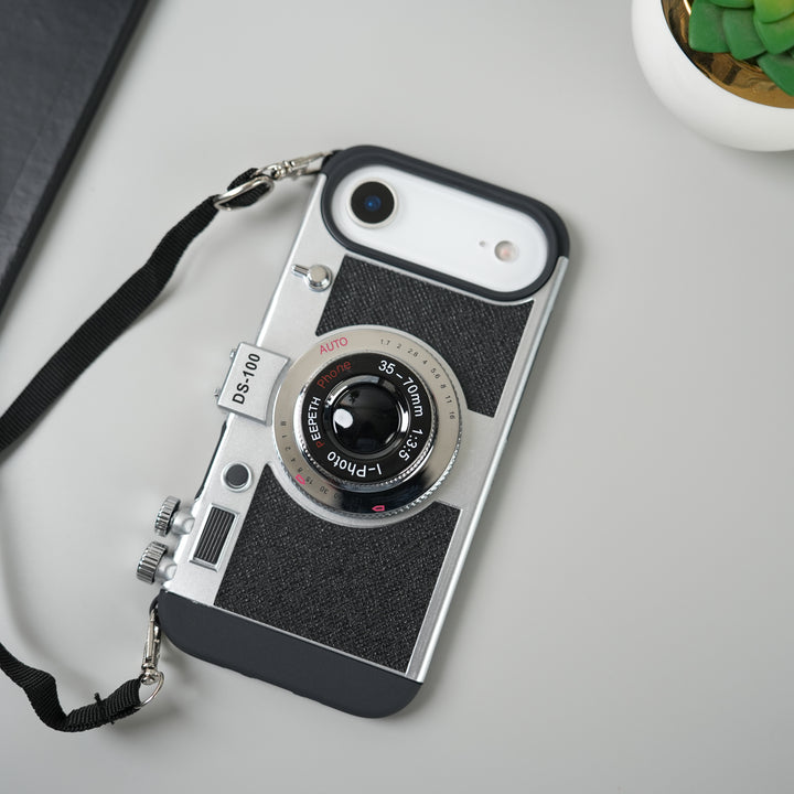 iPhone 17 Series Retro Camera Design Case with Lanyard | Shockproof Protective Cover