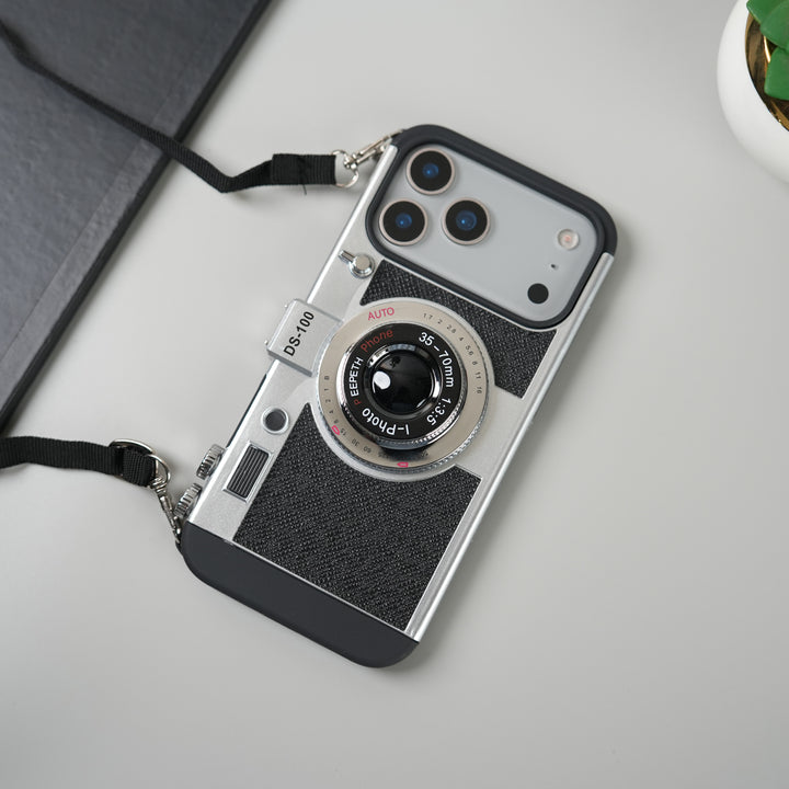 iPhone 17 Series Retro Camera Design Case with Lanyard | Shockproof Protective Cover