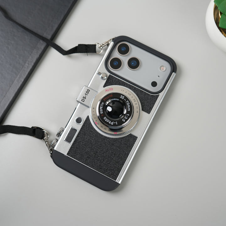 iPhone 17 Series Retro Camera Design Case with Lanyard | Shockproof Protective Cover