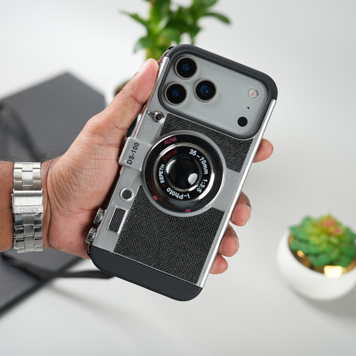 iPhone 17 Series Retro Camera Design Case with Lanyard | Shockproof Protective Cover