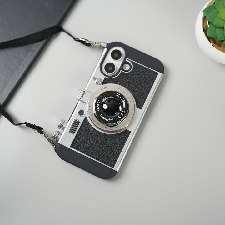 iPhone 17 Series Retro Camera Design Case with Lanyard | Shockproof Protective Cover