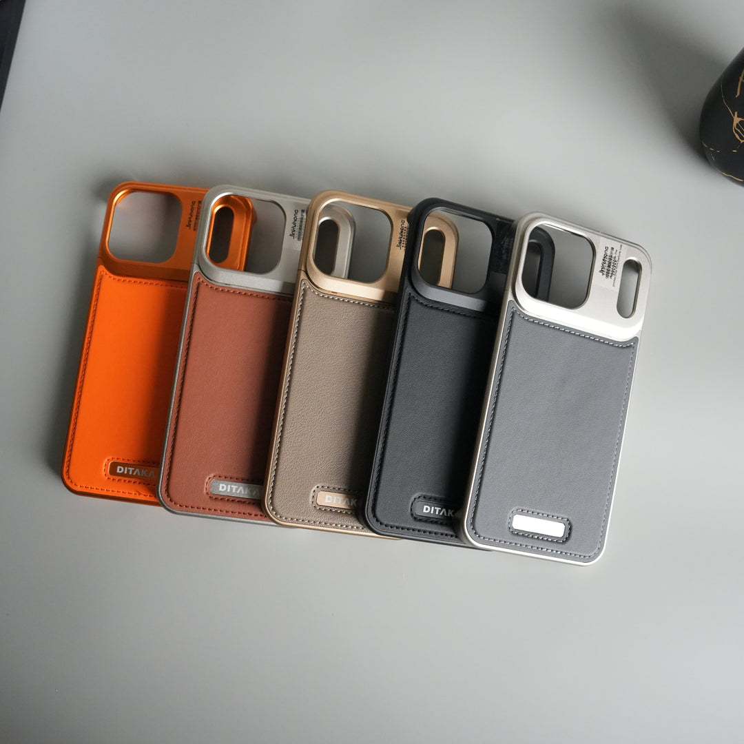 iPhone 17 Series Premium Metallic AeroFLex Leather MagSafe Case