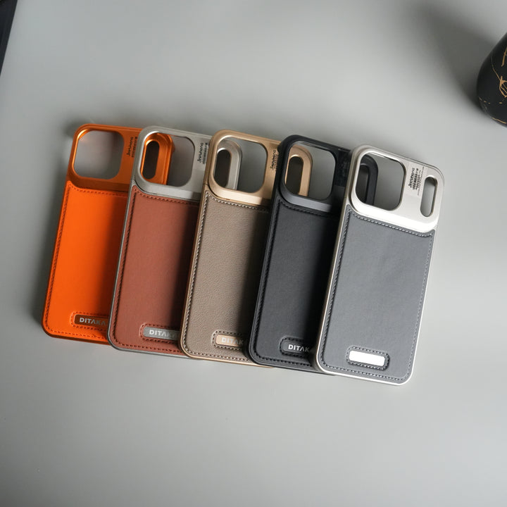 iPhone 17 Series Premium Metallic AeroFLex Leather MagSafe Case