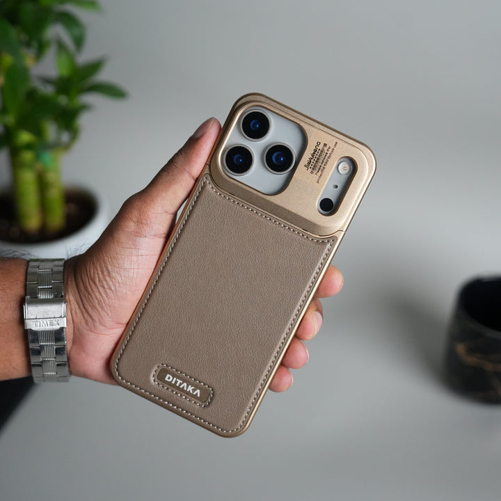 iPhone 17 Series Premium Metallic AeroFLex Leather MagSafe Case