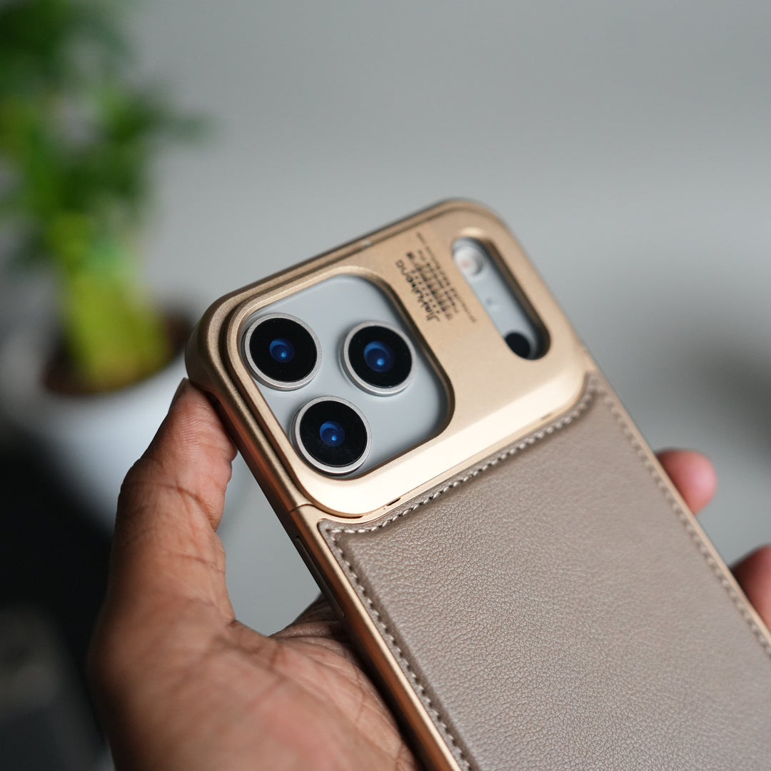 iPhone 17 Series Premium Metallic AeroFLex Leather MagSafe Case