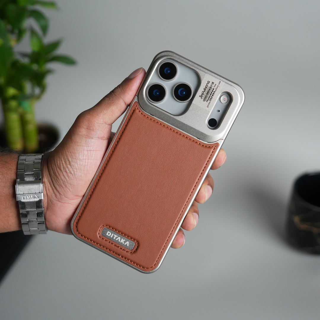 iPhone 17 Series Premium Metallic AeroFLex Leather MagSafe Case