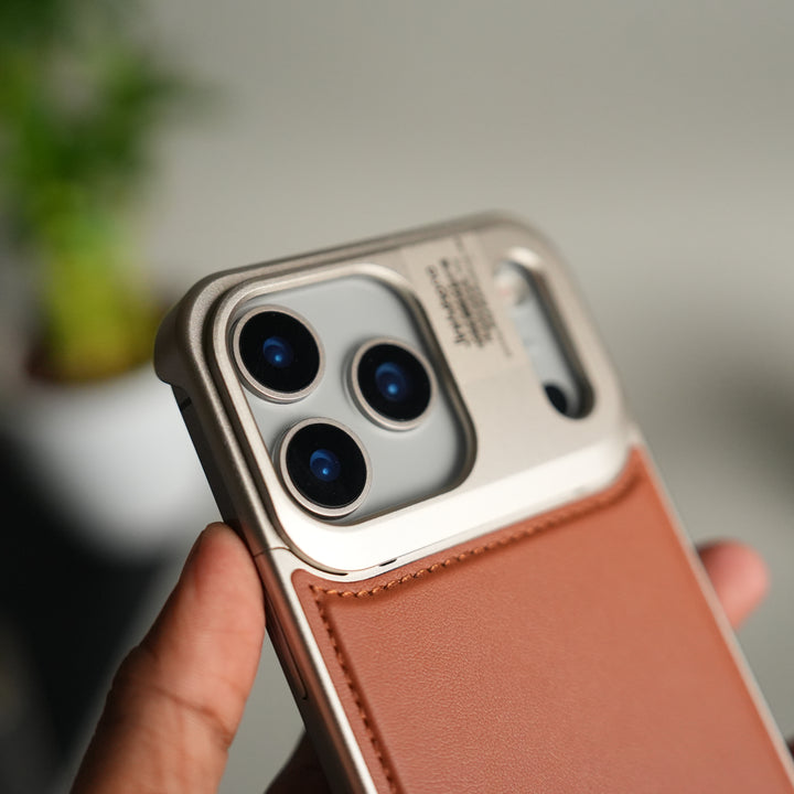 iPhone 17 Series Premium Metallic AeroFLex Leather MagSafe Case