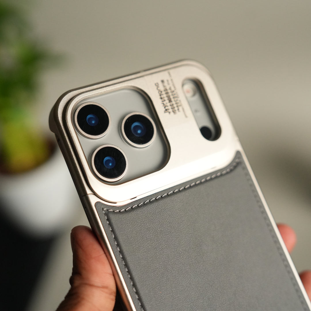 iPhone 17 Series Premium Metallic AeroFLex Leather MagSafe Case