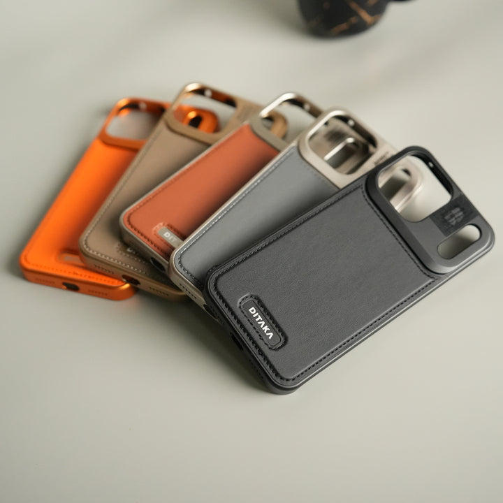 iPhone 17 Series Premium Metallic AeroFLex Leather MagSafe Case