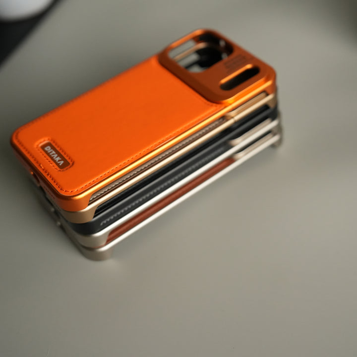 iPhone 17 Series Premium Metallic AeroFLex Leather MagSafe Case