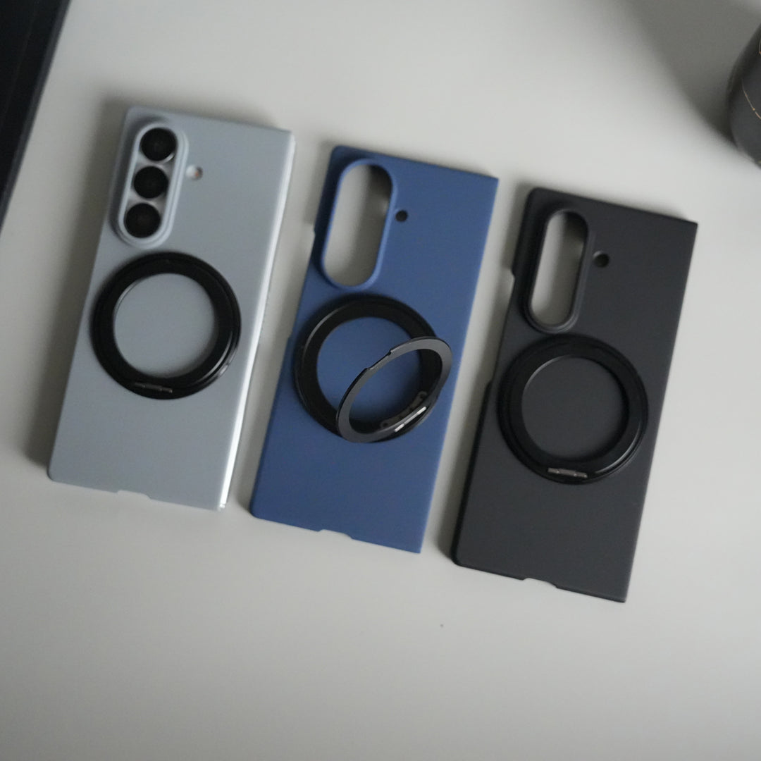 Galaxy Z Fold 5 Case | 360° Rotating Stand + Front Glass Cover