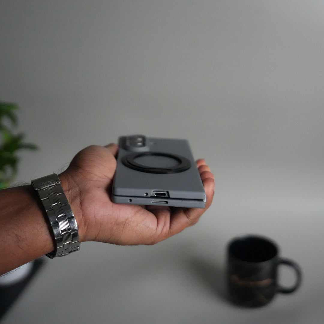 Galaxy Z Fold 5 Case | 360° Rotating Stand + Front Glass Cover