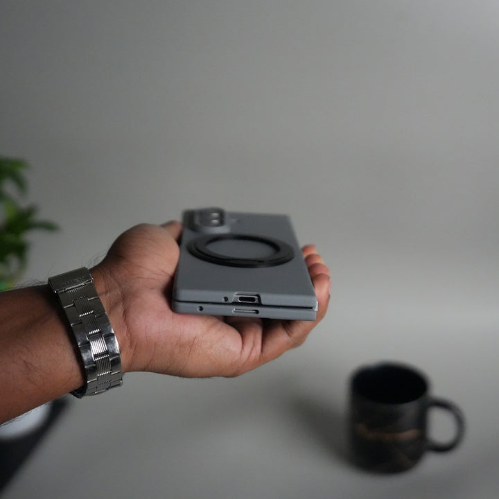 Galaxy Z Fold 5 Case | 360° Rotating Stand + Front Glass Cover