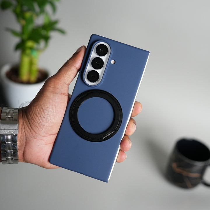 Galaxy Z Fold 5 Case | 360° Rotating Stand + Front Glass Cover