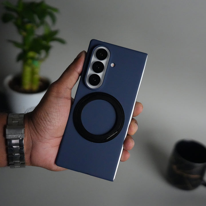 Galaxy Z Fold 5 Case | 360° Rotating Stand + Front Glass Cover