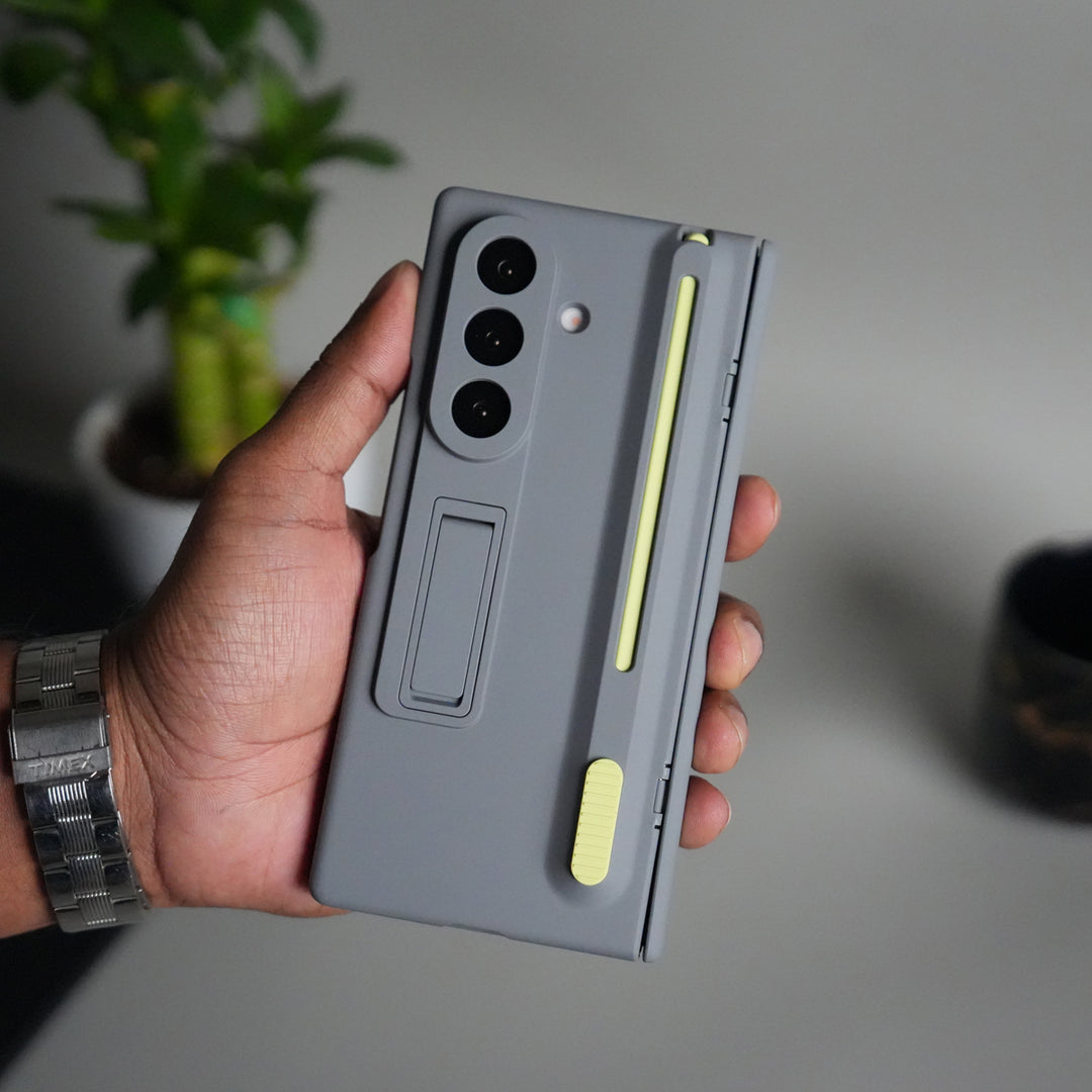 Galaxy Z Fold 7 Front Glass Protection Case With PushUP S Pen Holder