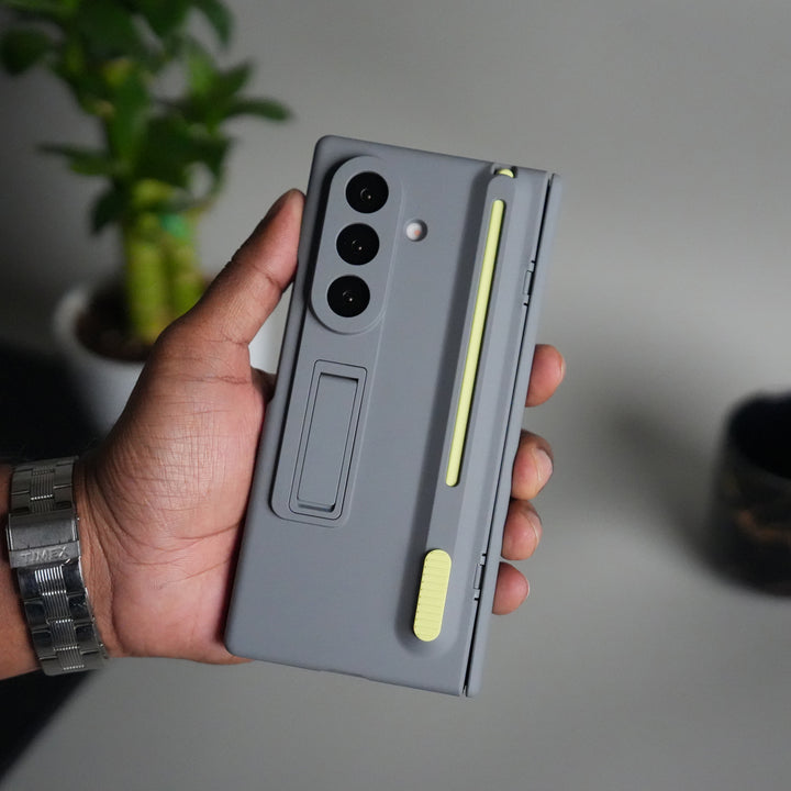 Galaxy Z Fold 7 Front Glass Protection Case With PushUP S Pen Holder
