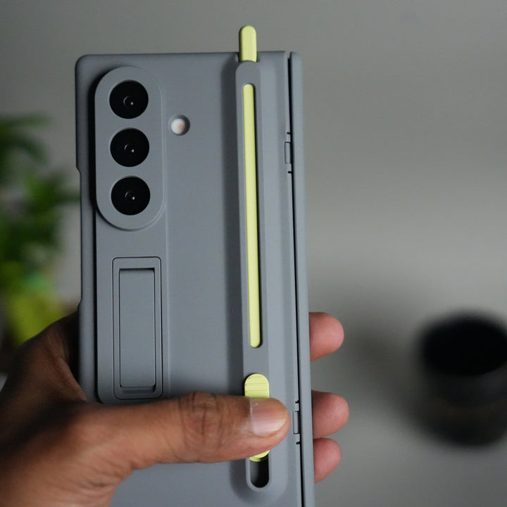 Galaxy Z Fold 7 Front Glass Protection Case With PushUP S Pen Holder
