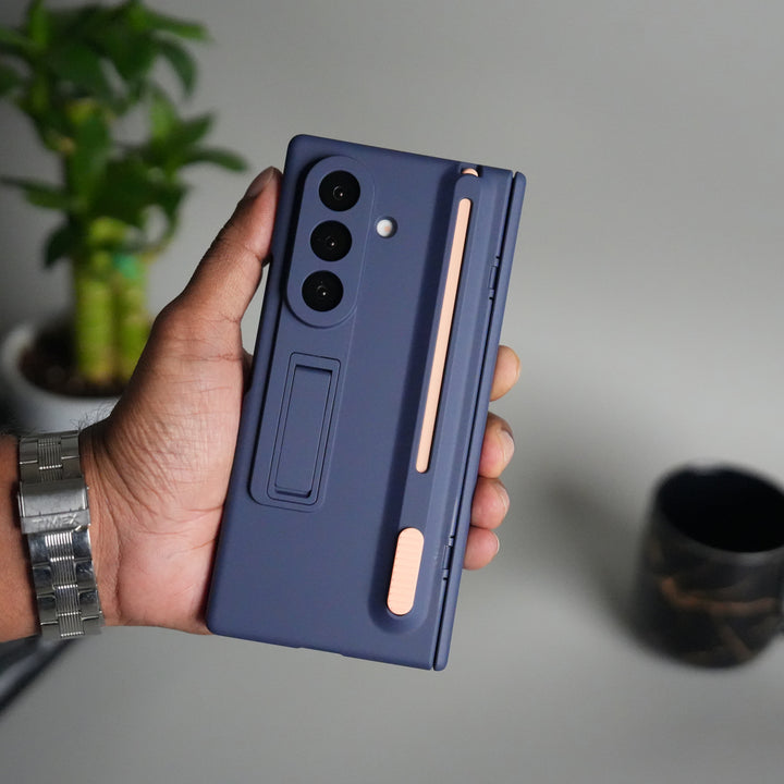 Galaxy Z Fold 7 Front Glass Protection Case With PushUP S Pen Holder