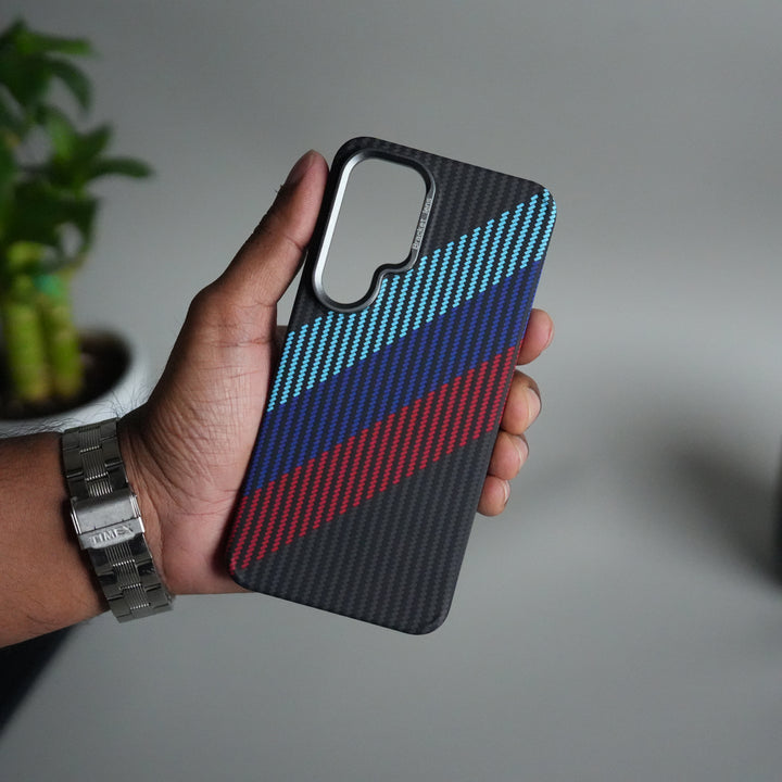 Galaxy S24 Carbon Fiber Texture Design Hard Pc MagSafe Case Cover MintBlueRed