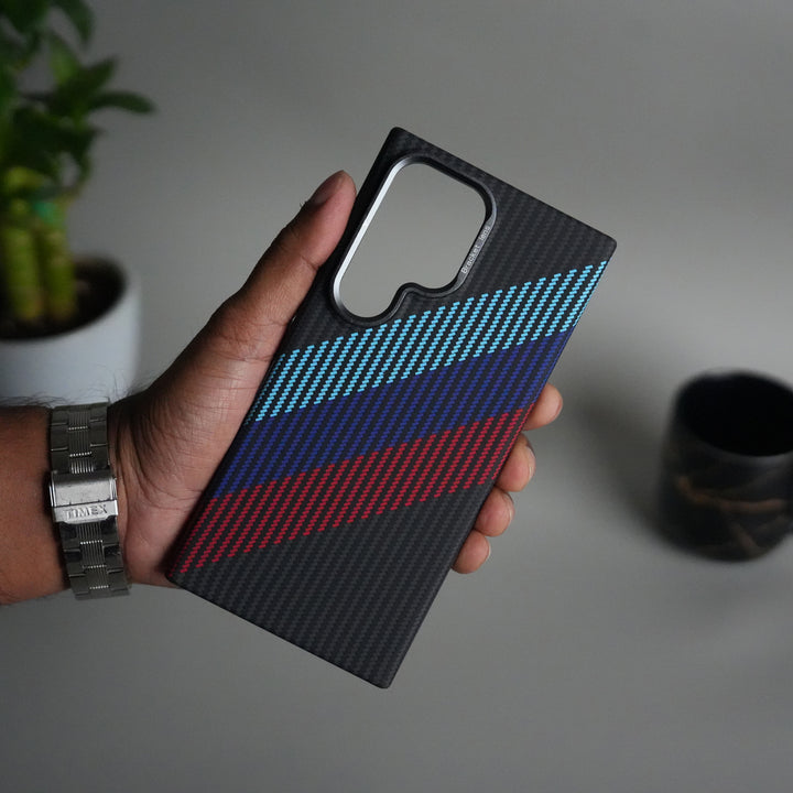 Galaxy S23 Ultra Carbon Fiber Texture Design Hard Pc MagSafe Case Cover MintBlueRed