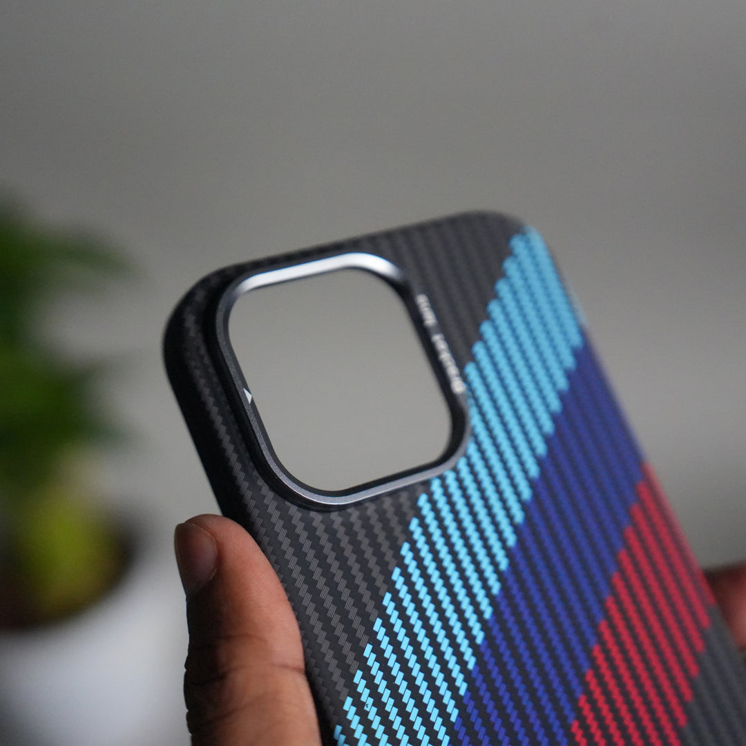 iPhone 15 Series Carbon Fiber Texture Design Hard Pc MagSafe Case Cover MintBlueRed