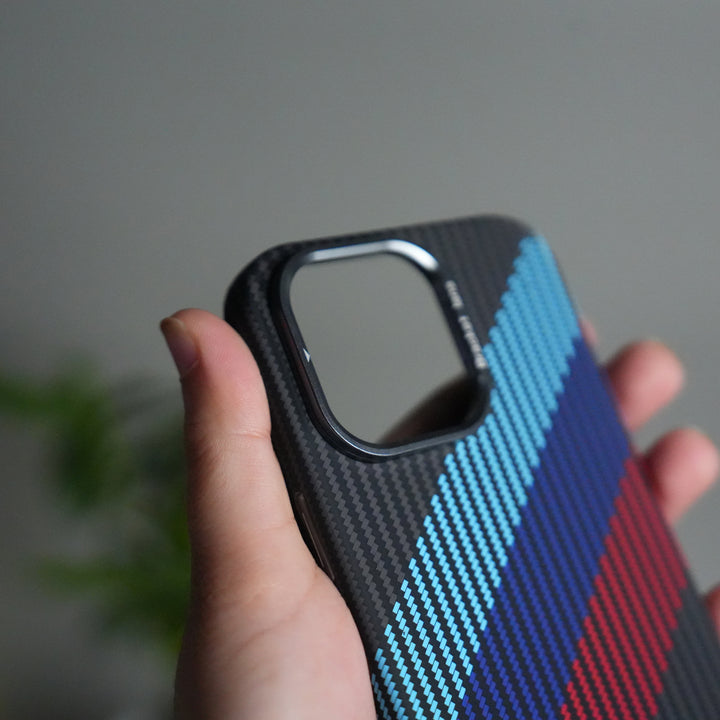 iPhone 15 Series Carbon Fiber Texture Design Hard Pc MagSafe Case Cover MintBlueRed
