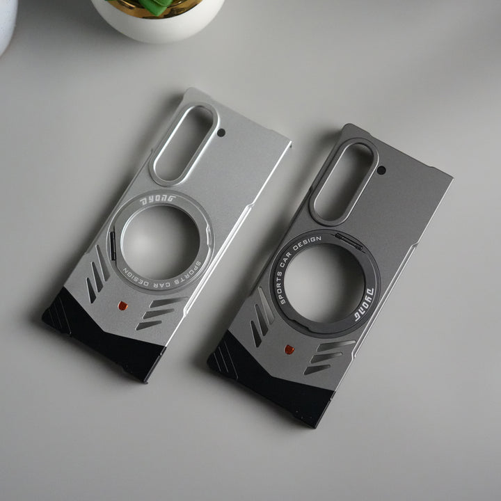 Galaxy Z Fold 6 Magnetic Aluminum Alloy Metal Rimless Frame Heat Dissipation Stand Phone Case