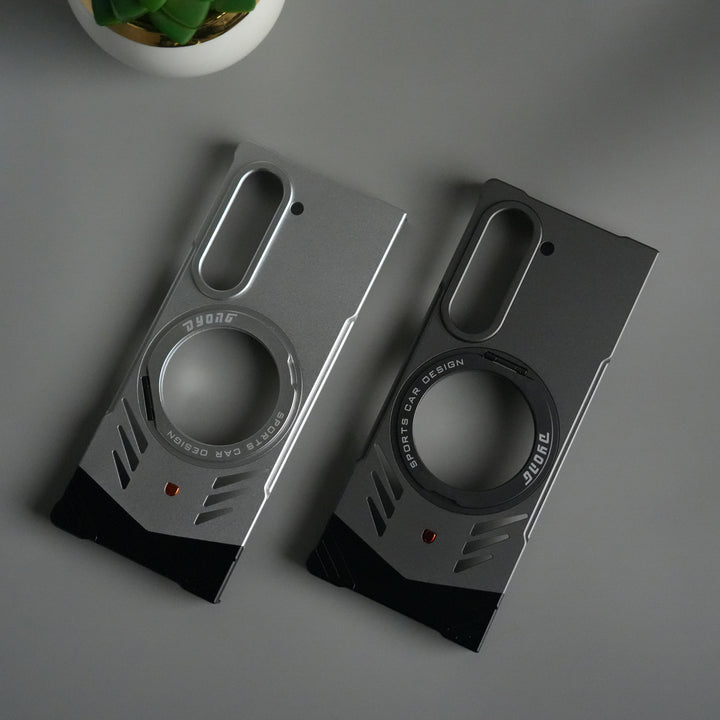 Galaxy Z Fold 6 Magnetic Aluminum Alloy Metal Rimless Frame Heat Dissipation Stand Phone Case