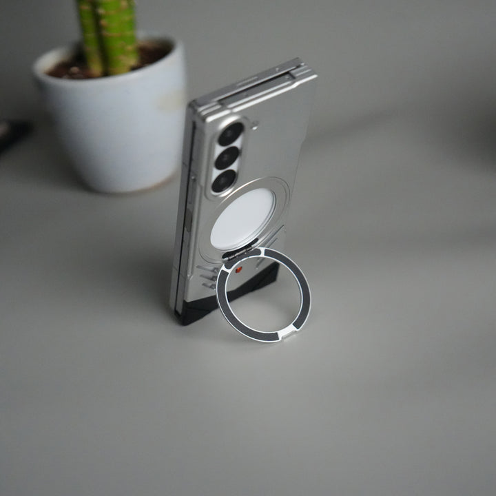 Galaxy Z Fold 6 Magnetic Aluminum Alloy Metal Rimless Frame Heat Dissipation Stand Phone Case