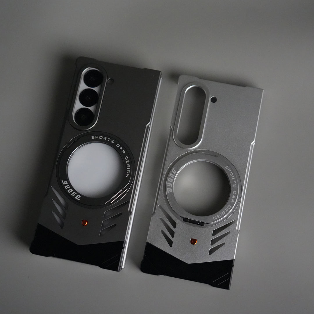 Galaxy Z Fold 6 Magnetic Aluminum Alloy Metal Rimless Frame Heat Dissipation Stand Phone Case