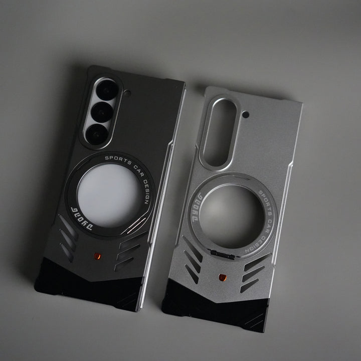 Galaxy Z Fold 6 Magnetic Aluminum Alloy Metal Rimless Frame Heat Dissipation Stand Phone Case