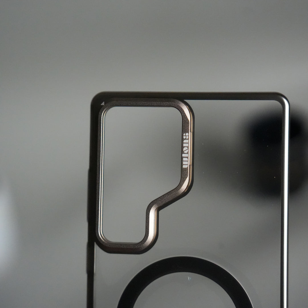 Galaxy S25 Ultra Metal Camera Kickstand Case | Clear Shockproof Cover with Magnetic Ring