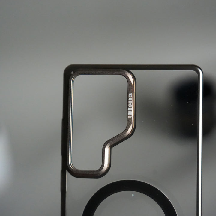 Galaxy S25 Ultra Metal Camera Kickstand Case | Clear Shockproof Cover with Magnetic Ring