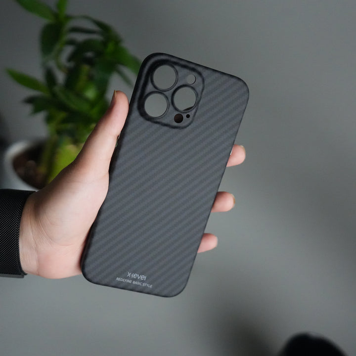 iPhone 15 Series Carbon Fiber Slim Case | Ultra-Thin Magnetic Charging Ring Cover