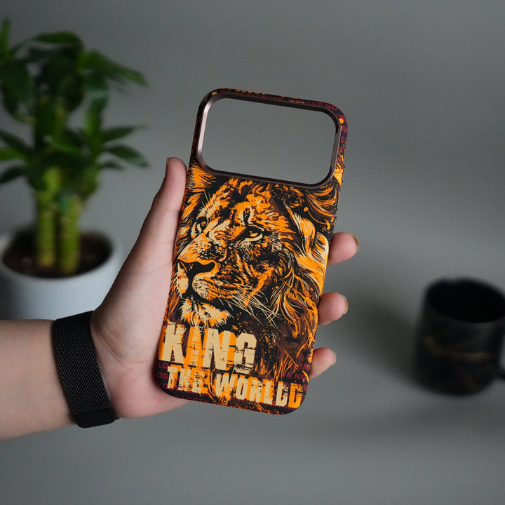 iPhone 17 Pro Carbon Fiber Texture Design Hard Pc MagSafe Case Cover LionKing