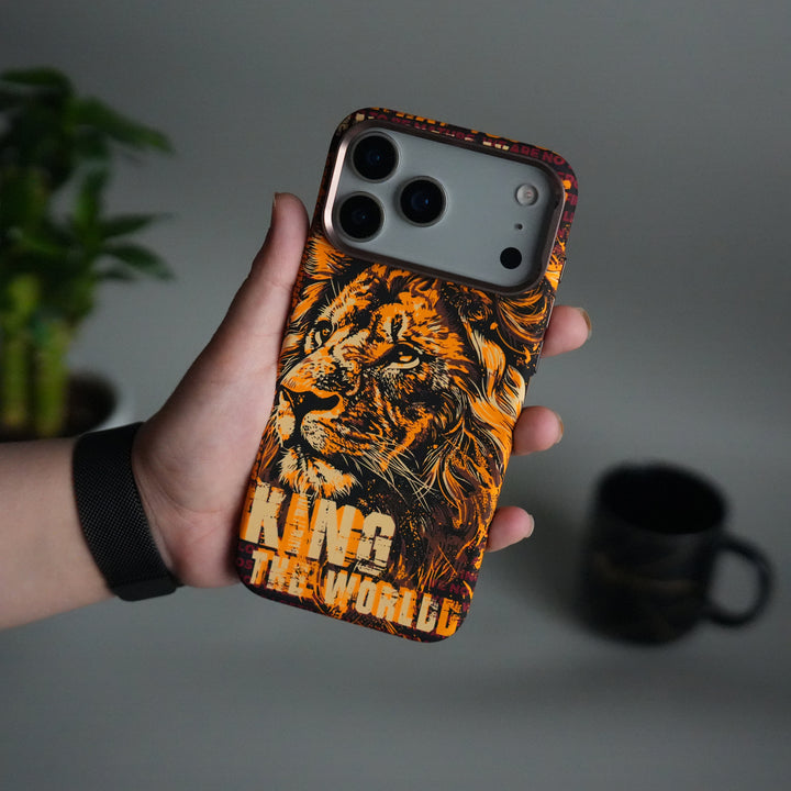 iPhone 17 Pro Carbon Fiber Texture Design Hard Pc MagSafe Case Cover LionKing