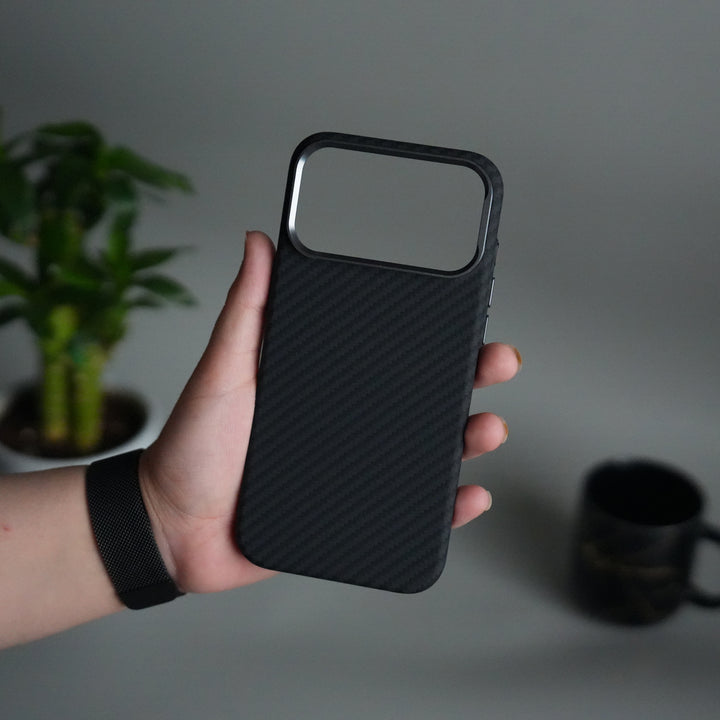 iPhone 17 Pro Max Carbon Fiber Texture Design Hard Pc MagSafe Case Cover BlackCarbon