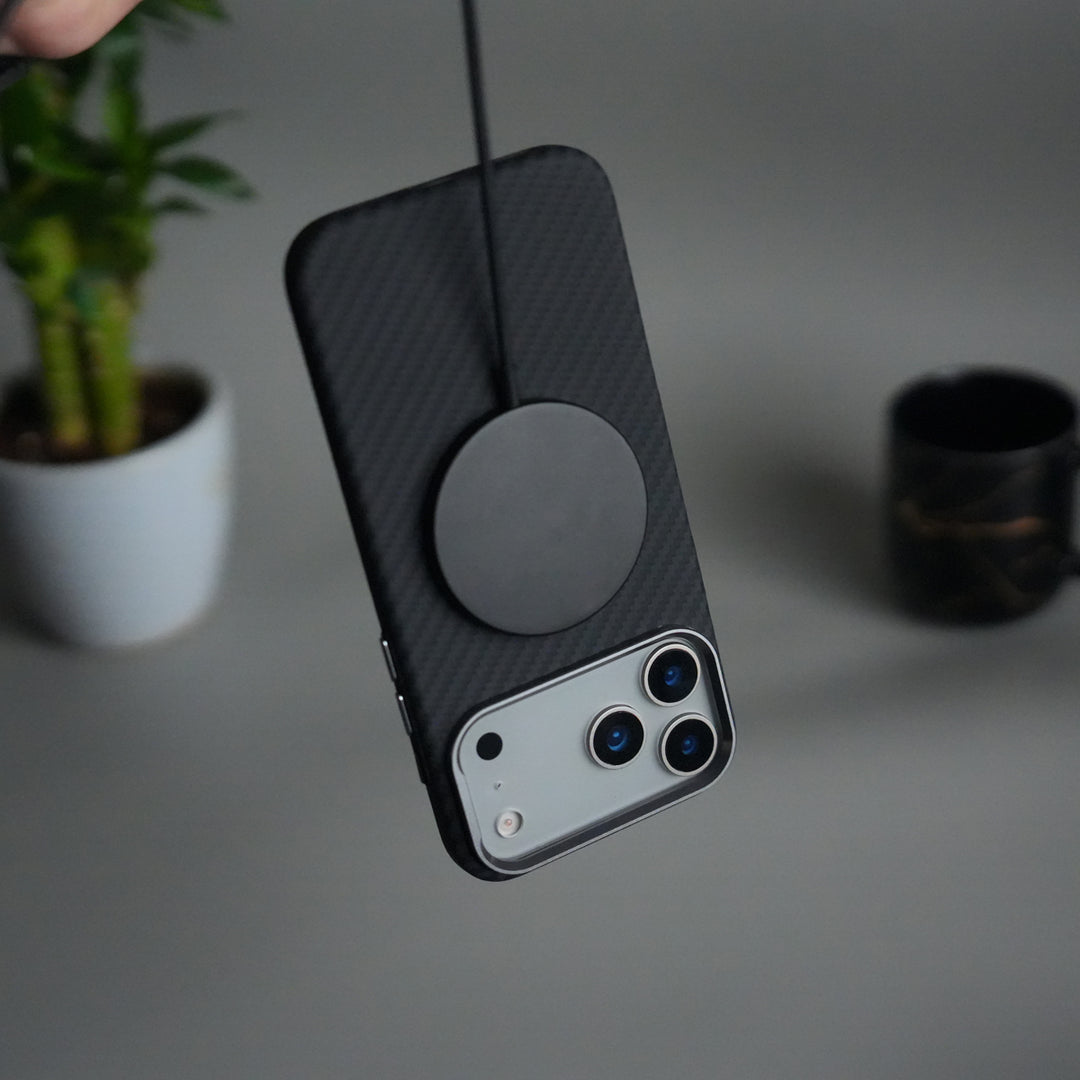 iPhone 17 Pro Max Carbon Fiber Texture Design Hard Pc MagSafe Case Cover BlackCarbon