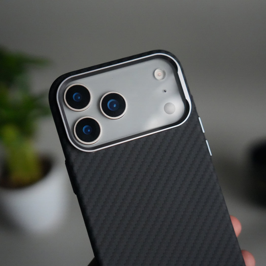 iPhone 17 Pro Max Carbon Fiber Texture Design Hard Pc MagSafe Case Cover BlackCarbon