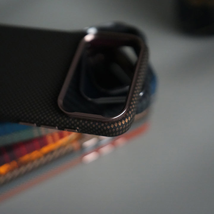 iPhone 17 Pro Max Carbon Fiber Texture Design Hard Pc MagSafe Case Cover RedOrange