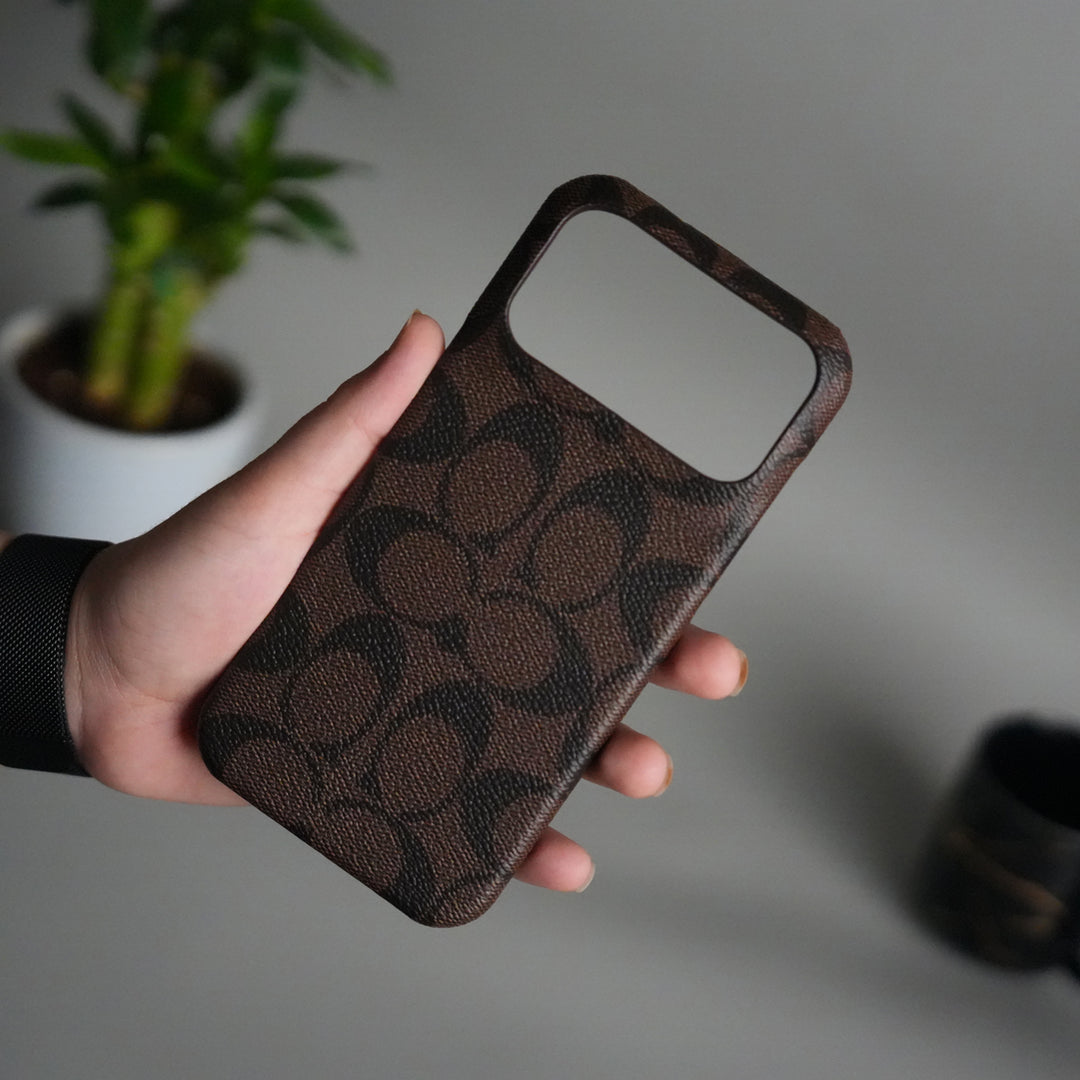 iPhone 17 Pro Max Luxury CC Brand PU Leather Design Case Cover