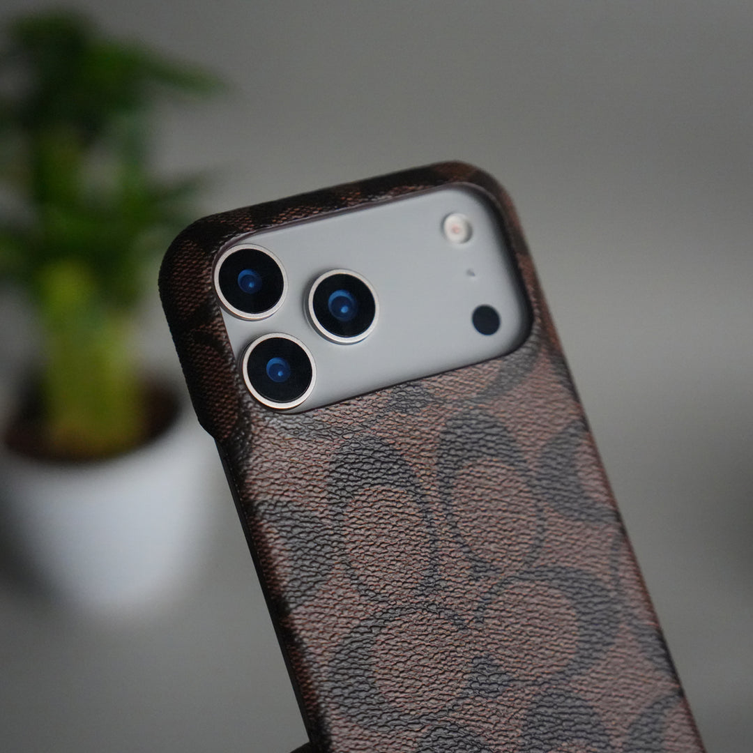 iPhone 17 Pro Max Luxury CC Brand PU Leather Design Case Cover