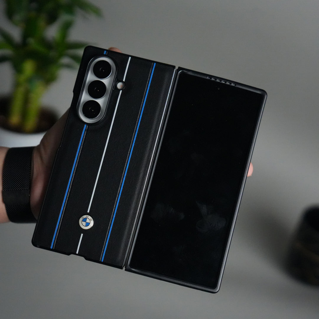 Samsung Galaxy Z Fold 7 BMW Blue White Line Design Case Cover