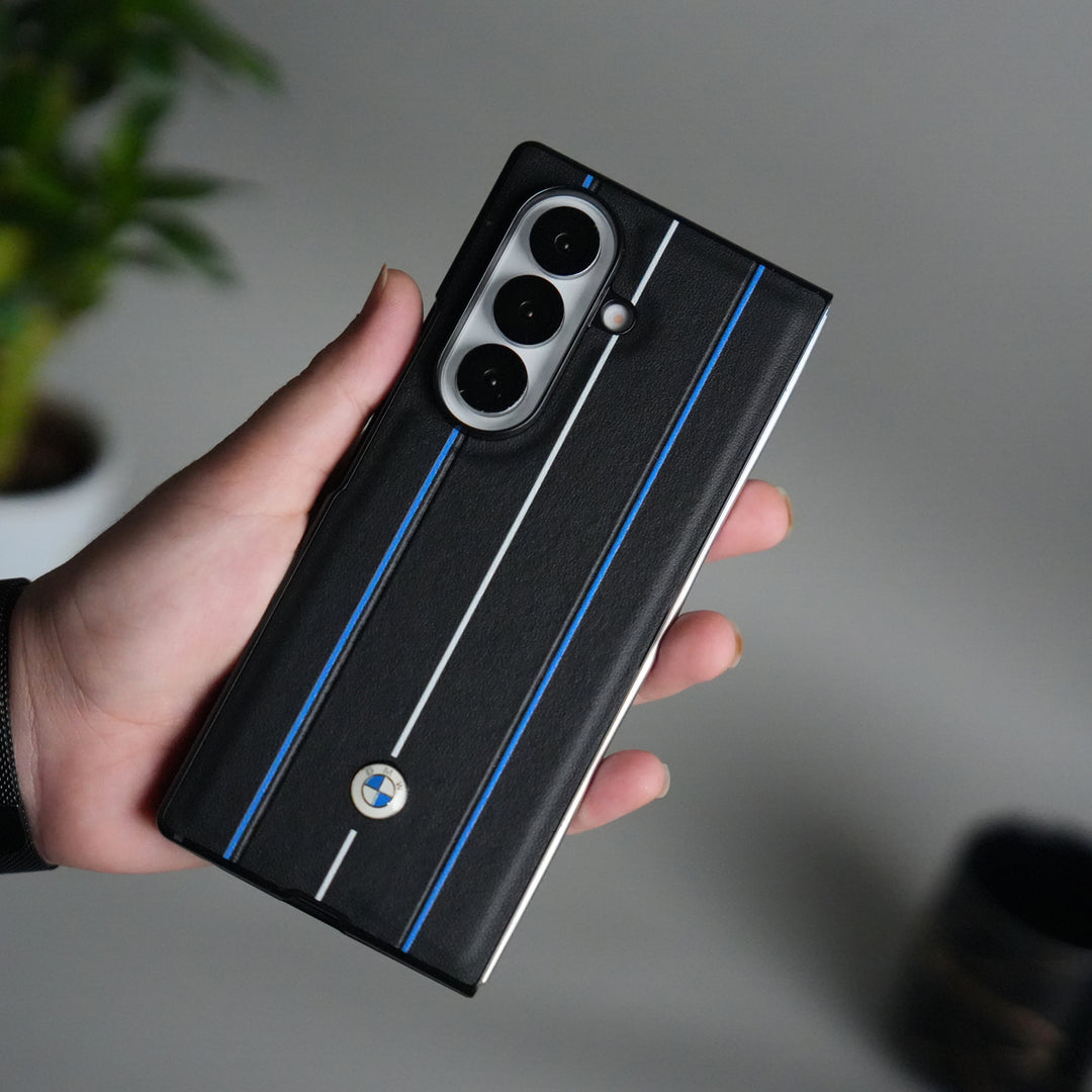 Samsung Galaxy Z Fold 7 BMW Blue White Line Design Case Cover