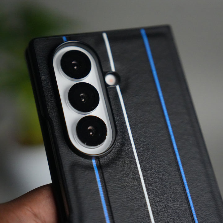 Samsung Galaxy Z Fold 7 BMW Blue White Line Design Case Cover