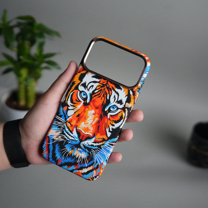 iPhone 17 Pro Carbon Fiber Texture Design Hard Pc MagSafe Case Cover Tiger