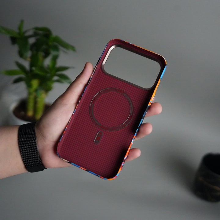 iPhone 17 Pro Carbon Fiber Texture Design Hard Pc MagSafe Case Cover Tiger