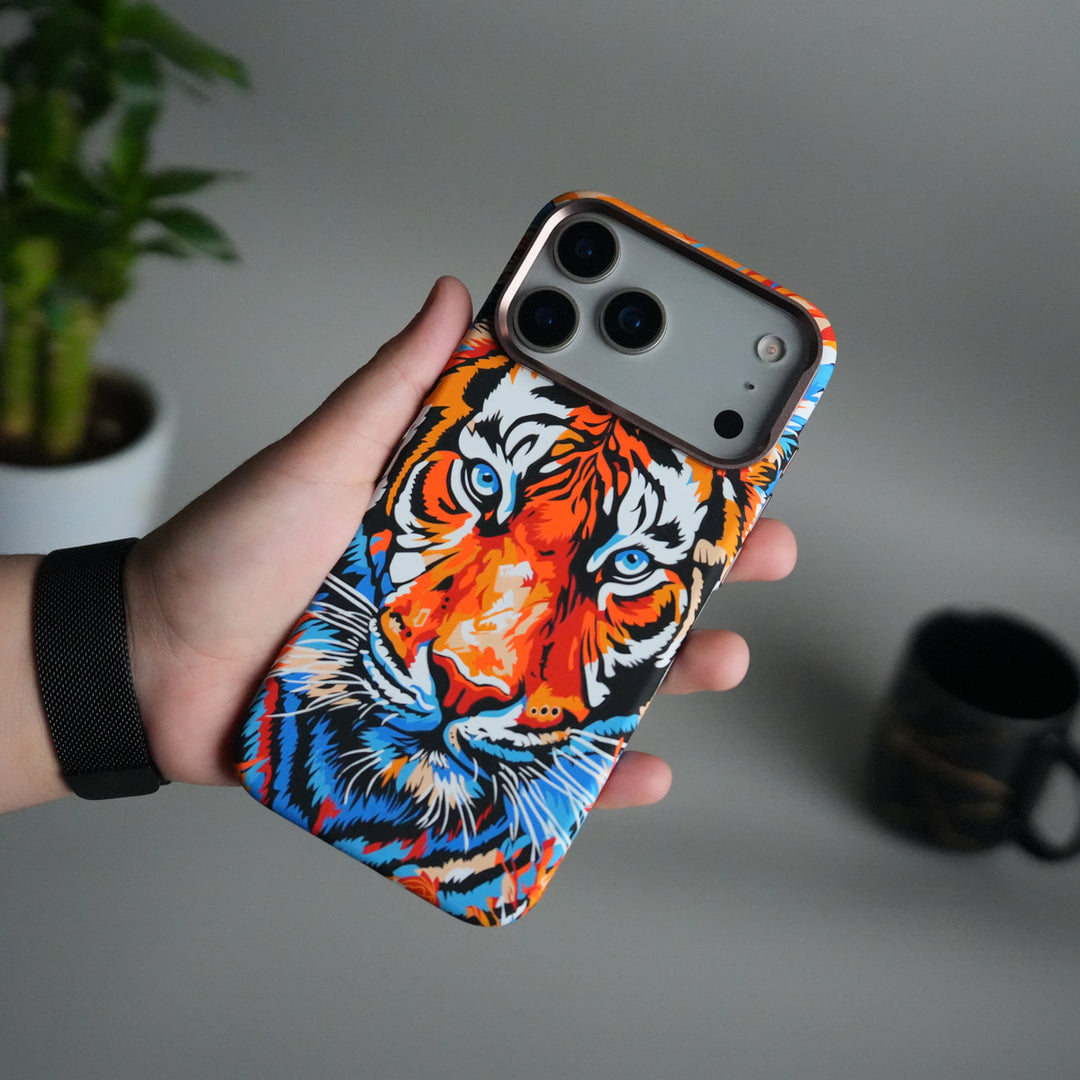 iPhone 17 Pro Carbon Fiber Texture Design Hard Pc MagSafe Case Cover Tiger